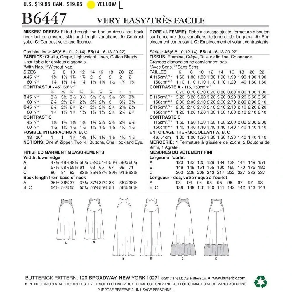Butterick sewing pattern